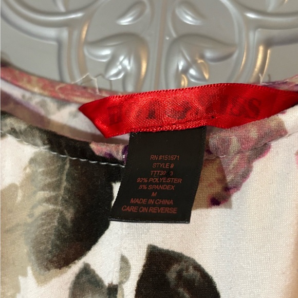 Hot Kiss Cream White Pink Floral Racer Back Tank Size medium - Picture 3 of 4